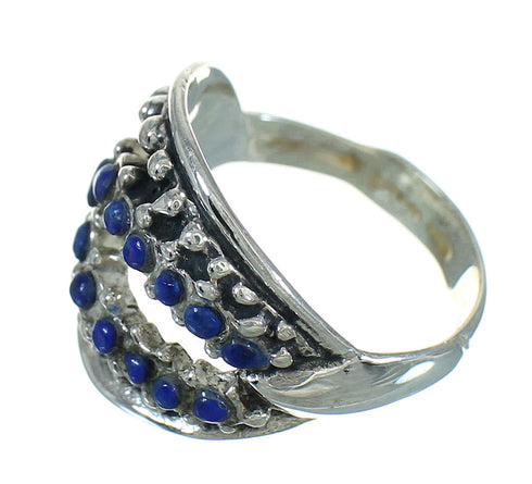 Silver Lapis Jewelry Southwestern Ring Size 8-1/4 AX89788